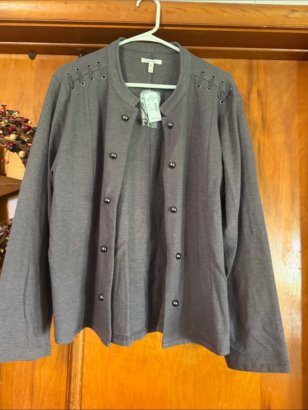Women's Gray Button-Front Jacket - Unbranded